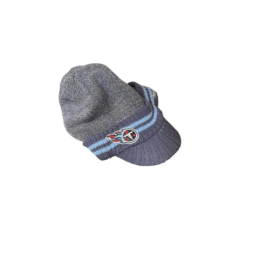 NFL Reebok On Field Men's Toby Winter Hat Titans Cap Blue One Size‎