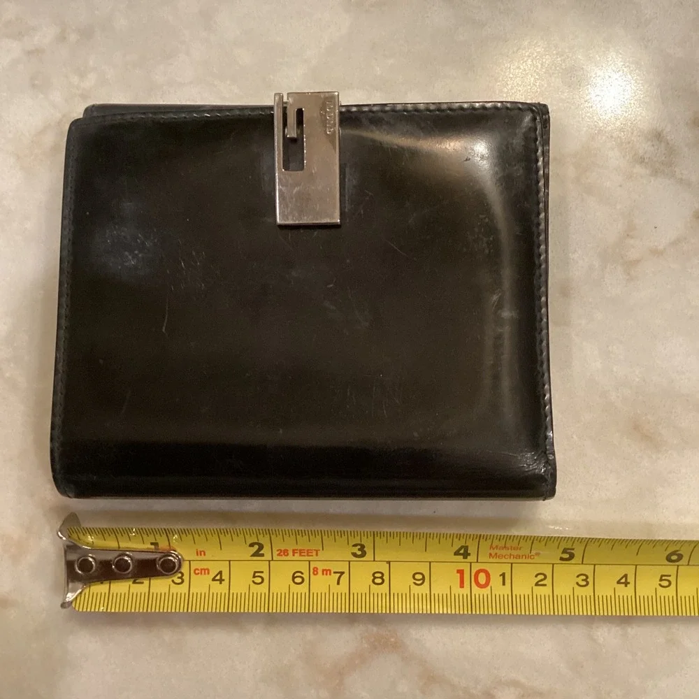 Gucci Black Leather Wallet‎ Coin Purse Card Holder Small