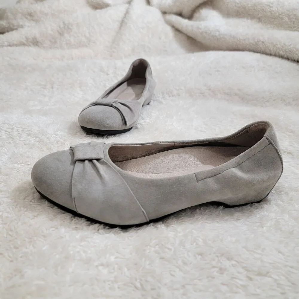 Dansko Lina Stone Suede Ballet Bow Flats‎ Comfort Size EU 36 US 5.5-6 EUC