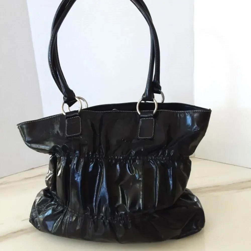 PIEL DE VAVA GAUFRE GENUINE LEATHER SCRUNCH HOBO SHOULDER BAG