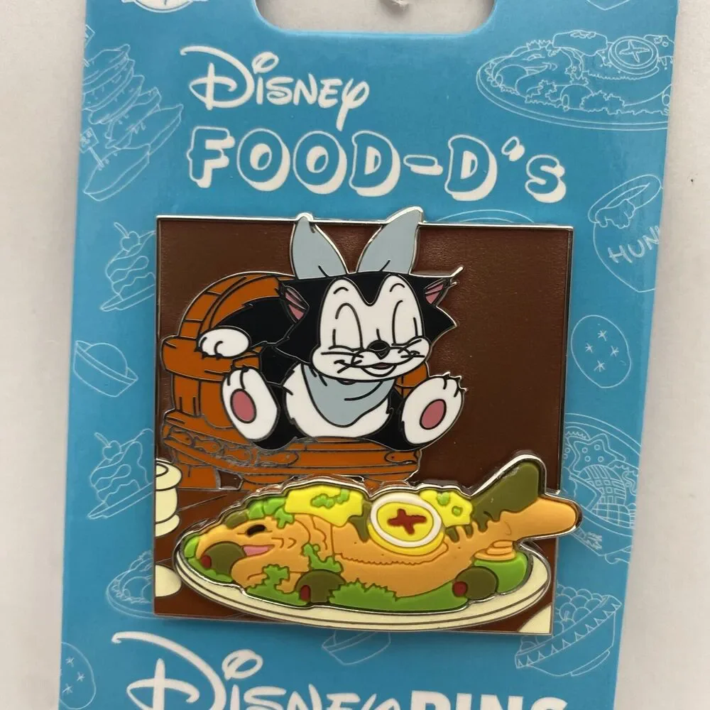 Disney Parks Pin Figaro Cat with Fish Food-D's Limited Edition 3D Pinocchiobr