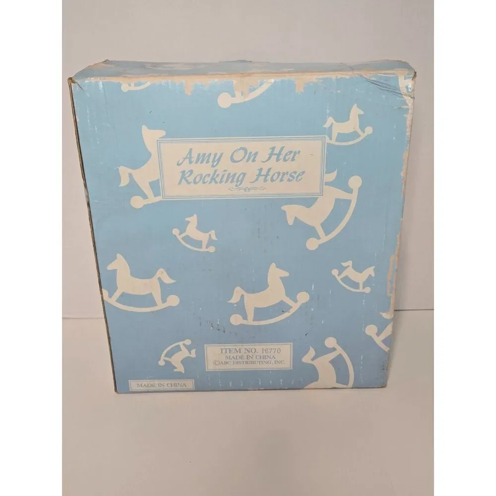Vintage ABC Distributing Amy on Her Rocking Horse Porcelain Doll Box Set