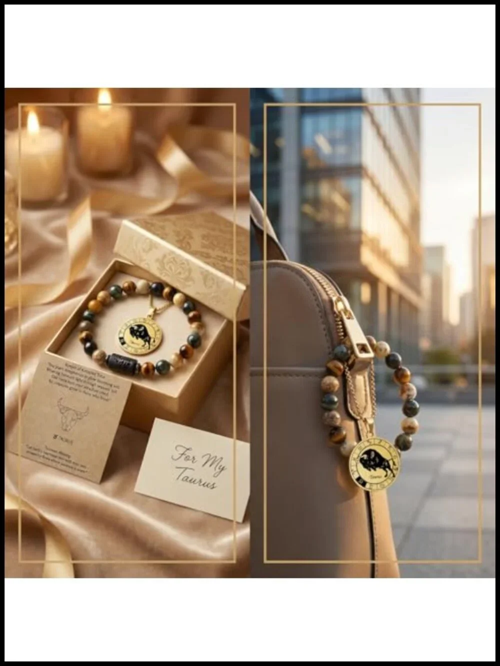 3-Piece Zodiac Jewelry Set Stainless Steel Constellation Necklace & Bracelet