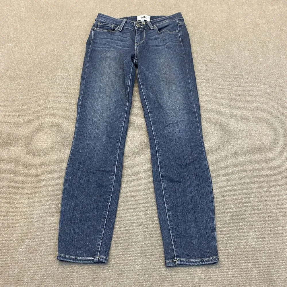 Paige Jeans Womens 26 Verdugo Crop Skinny Stretch Blue Denim Pants‎