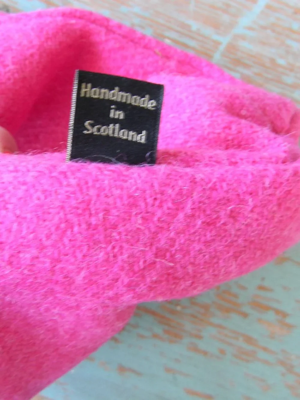 NWT HARRIS TWEED WOOL PINK SMALL POUCH BAG LINER MADE IN SCOTLAND