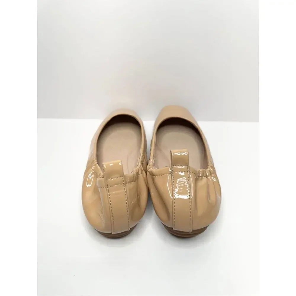 Vince Camuto Flats Womens Size 6 Tan Patent Leather Slip On‎ Ballet Shoes