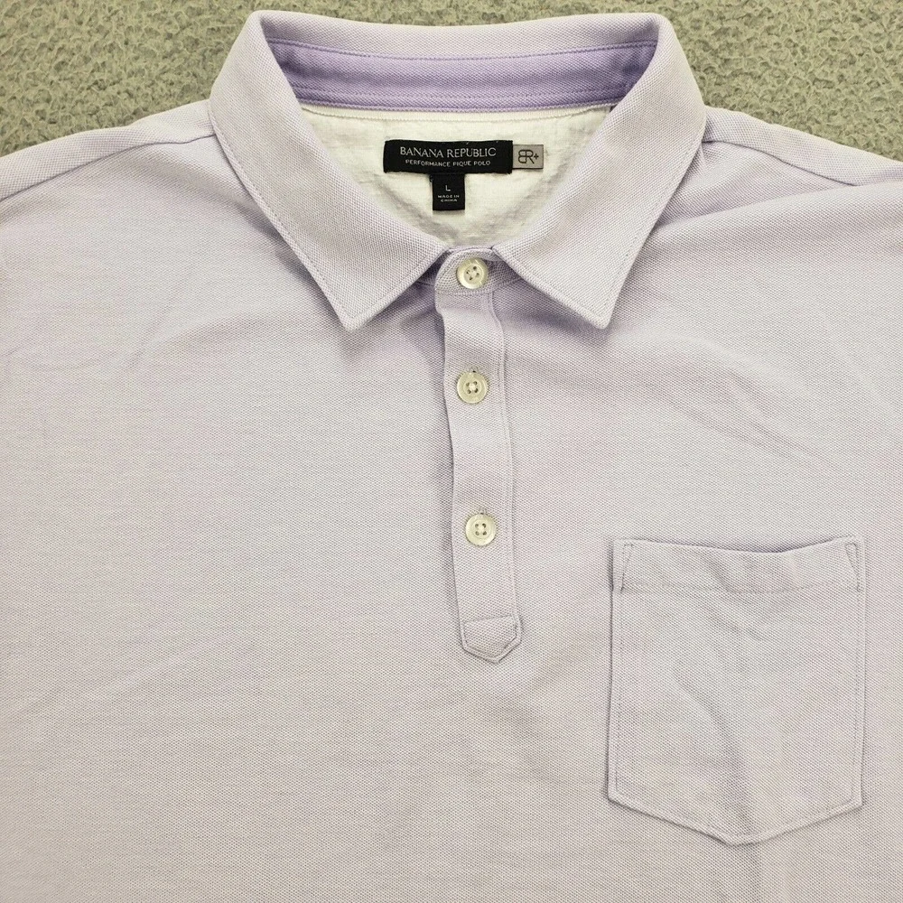 Banana Republic Shirt Mens Large Purple Short Sleeve Casual Preppy‎ Classiccore