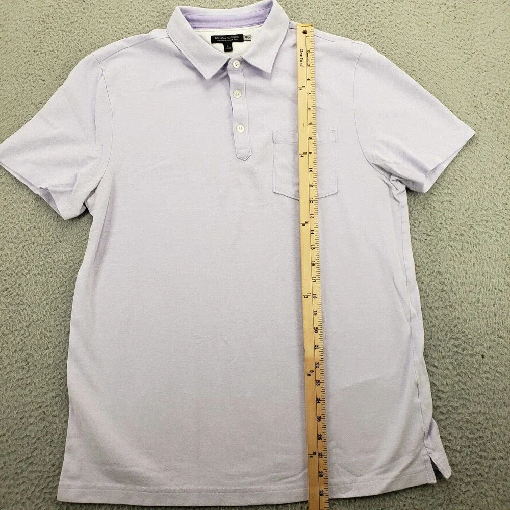 Banana Republic Shirt Mens Large Purple Short Sleeve Casual Preppy‎ Classiccore