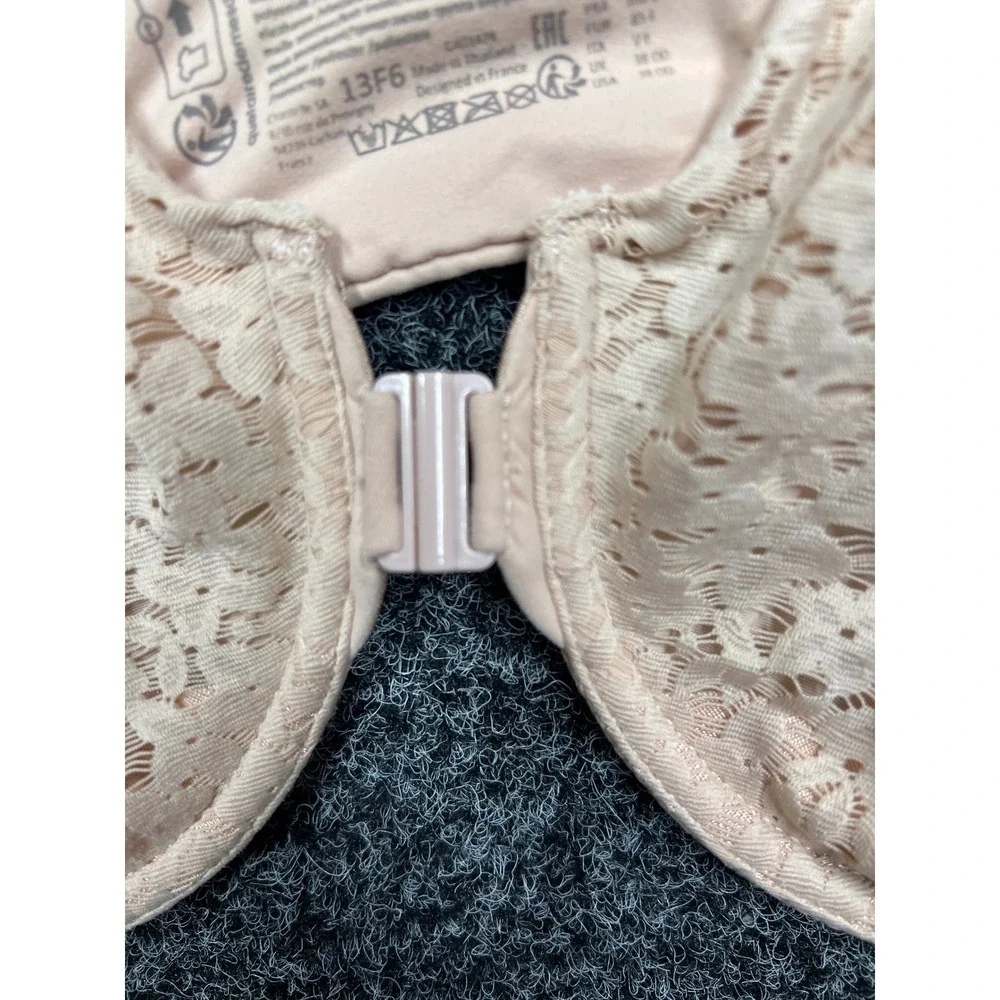 Chantelle C Magnifique Front Closure Lace Bra 38DD  Nude 13F6 Racerback