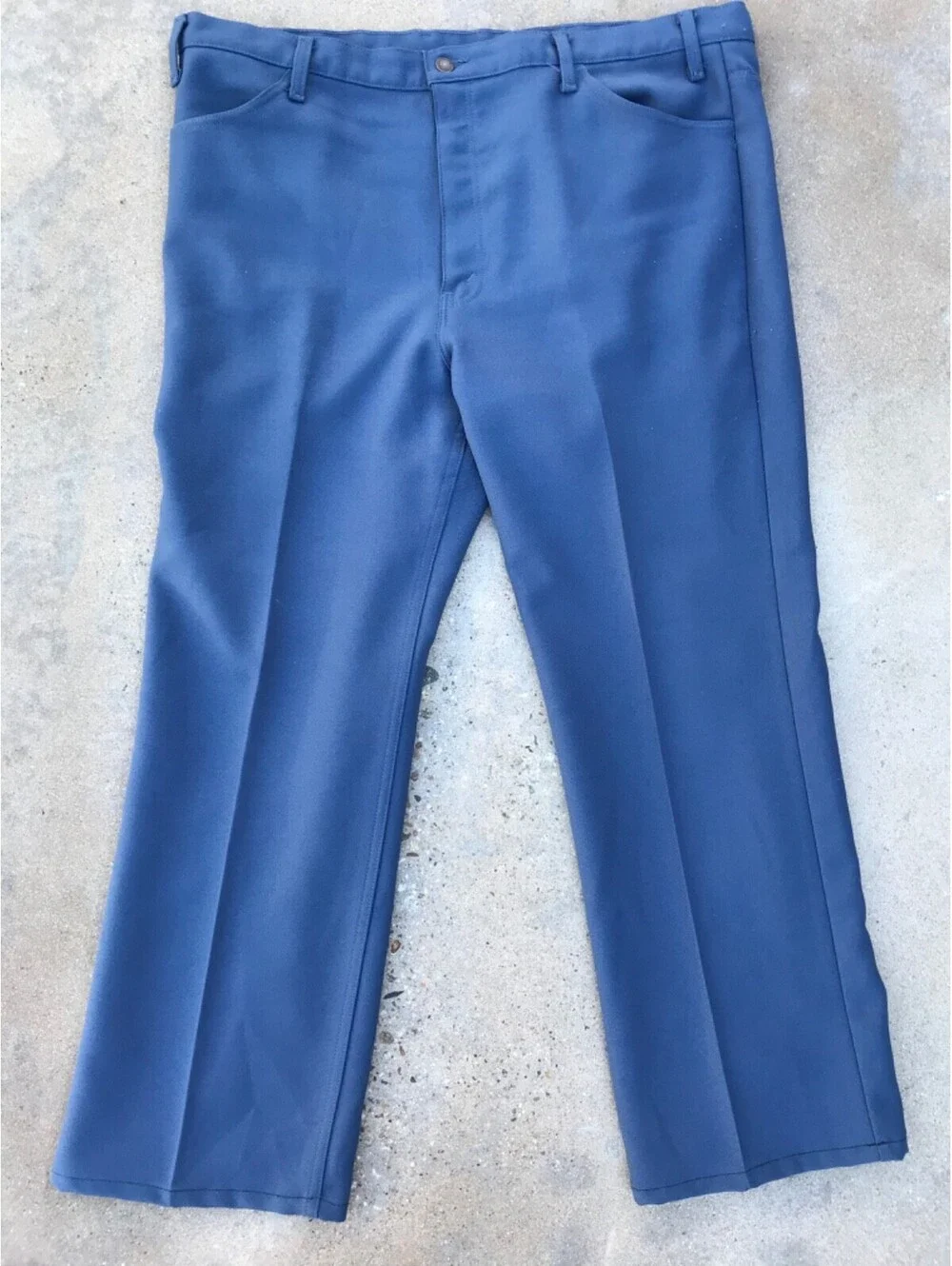Vintage 60s/70s Big E Black Tab Levi’s Sta-Prest Pants 44x30 Made USA Lite Blue