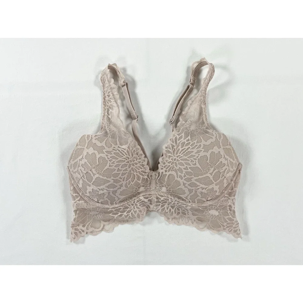 Victoria's Secret PINK Lace Push-Up Bralette Underwire Bra Pink‎ Taupe Small S