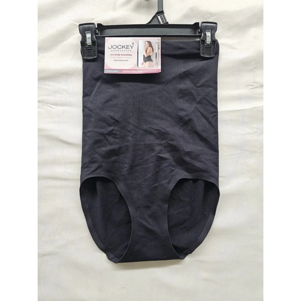 Jockey Generation Womens High Waist Brief Shapewear Black Nylon Blend Size M