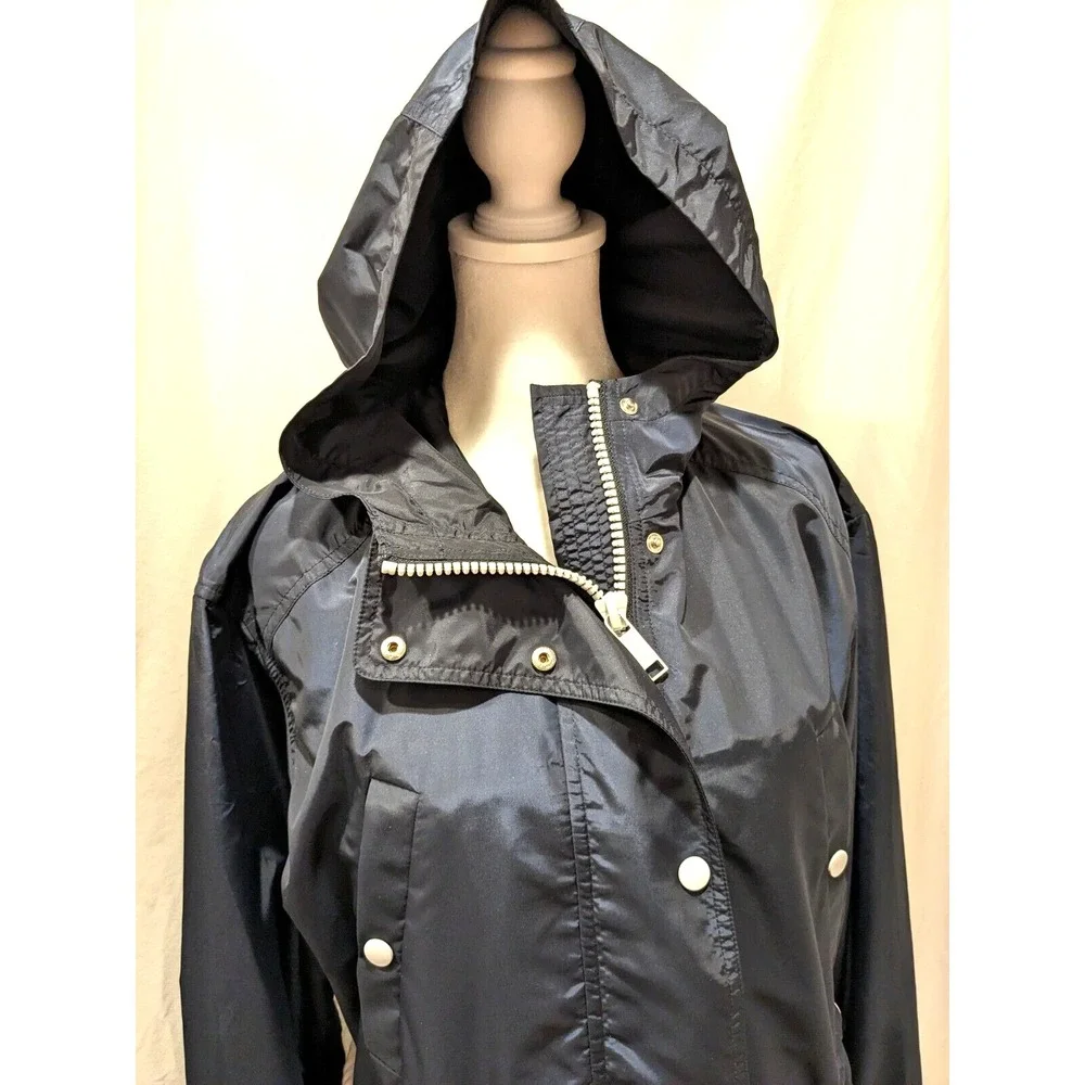 New Condition Michael Kors Womens Hooded Eco Anorak Jacket Dark Blue Size Sz:‎ S