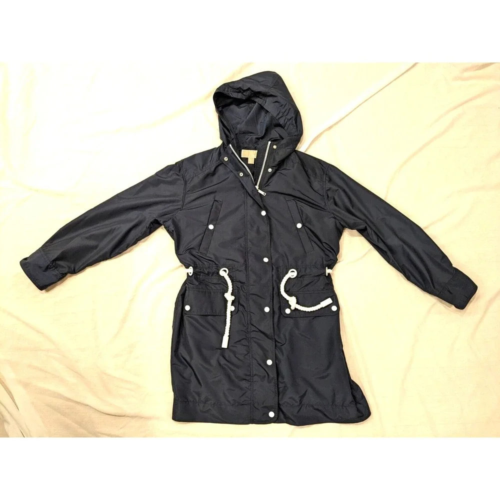 New Condition Michael Kors Womens Hooded Eco Anorak Jacket Dark Blue Size Sz:‎ S
