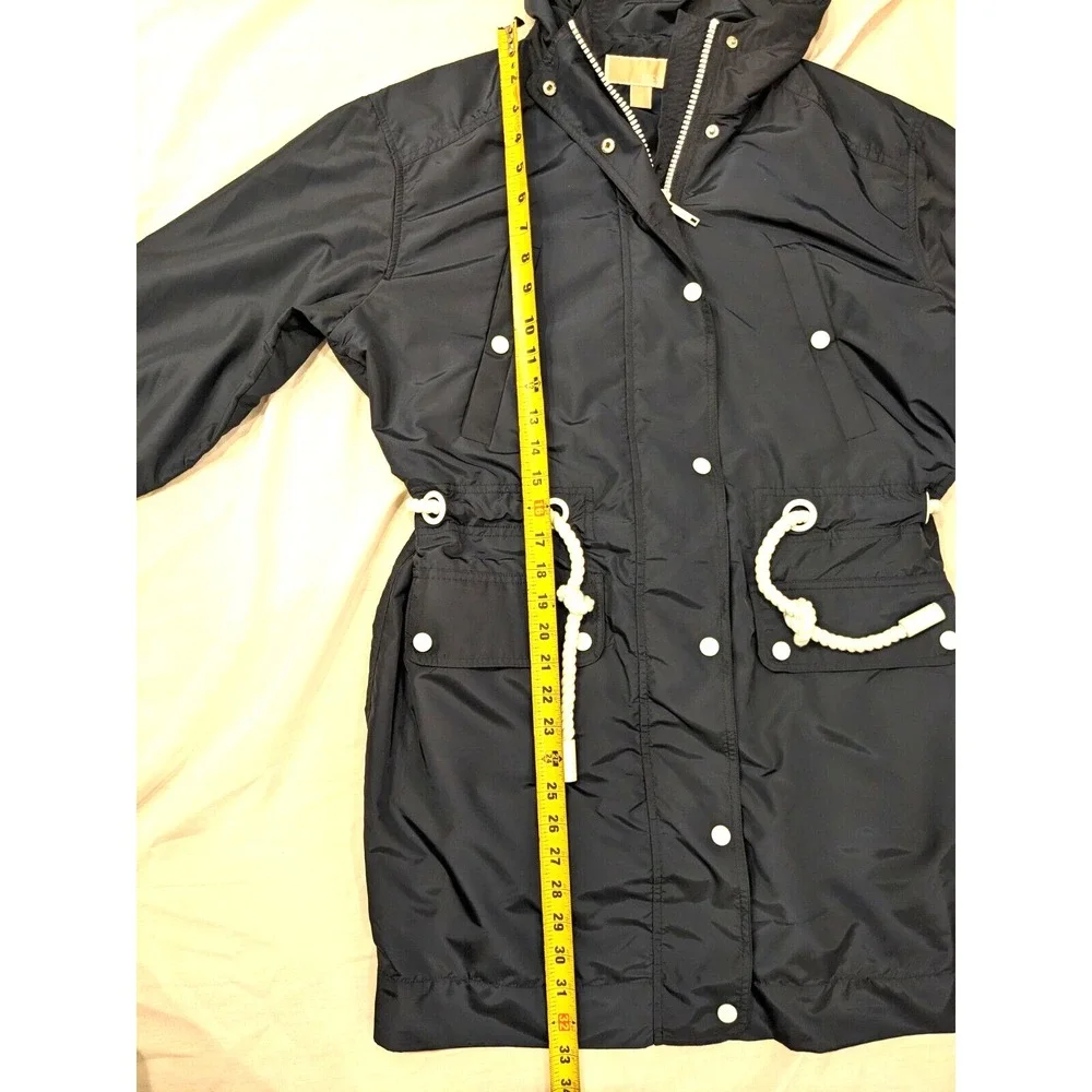 New Condition Michael Kors Womens Hooded Eco Anorak Jacket Dark Blue Size Sz:‎ S