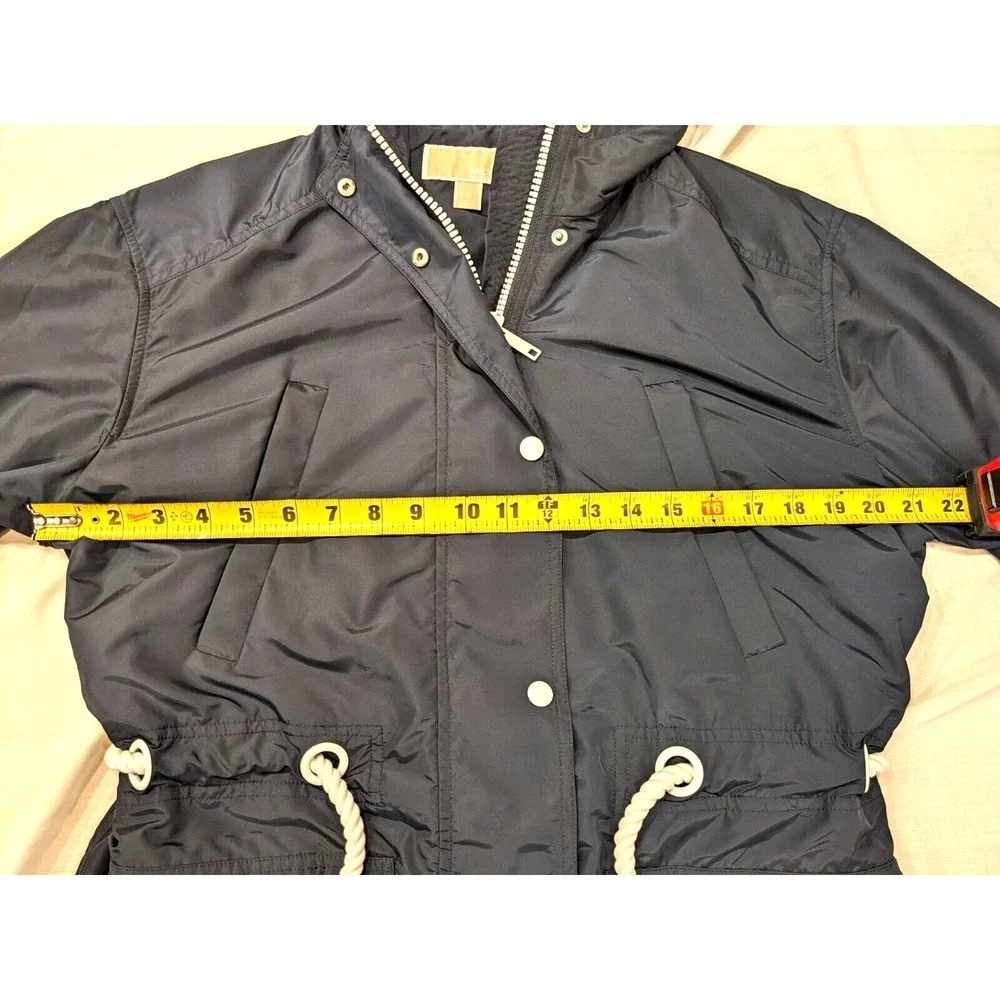 New Condition Michael Kors Womens Hooded Eco Anorak Jacket Dark Blue Size Sz:‎ S