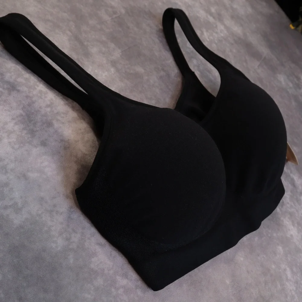 Truekind Daily Comfort Wirefree Shaper Bra Black XL Seamless Scoop Neck 10022