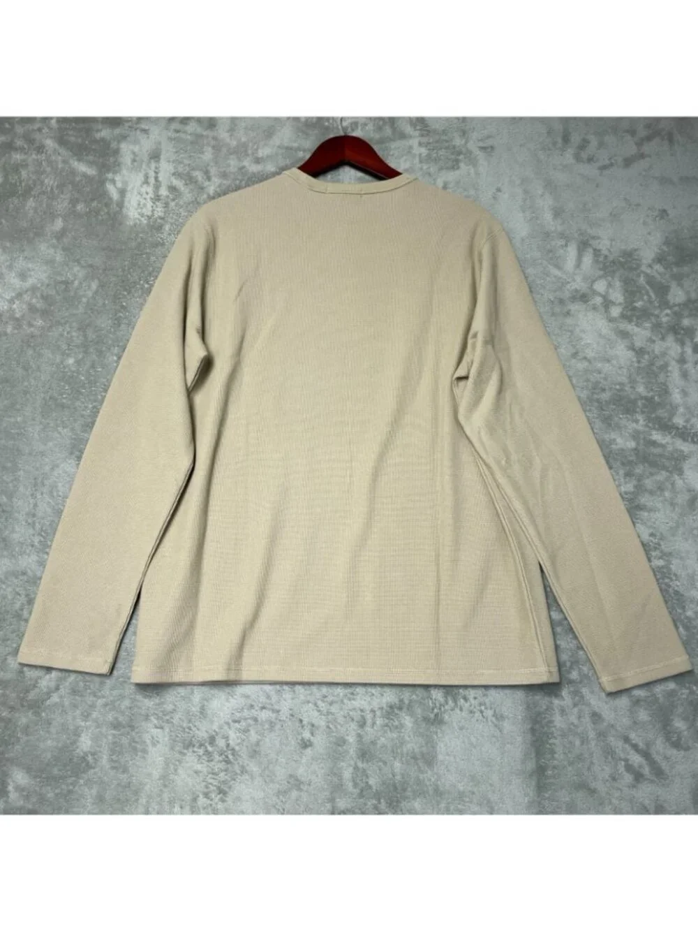 Banana Republic Men's L Beige Double Knit Crew Long Sleeve Sweatshirt e1719