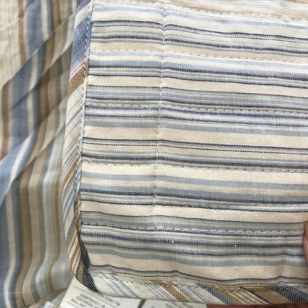 Set of 2 Neutral Stripe Standard Pillow Shams‎