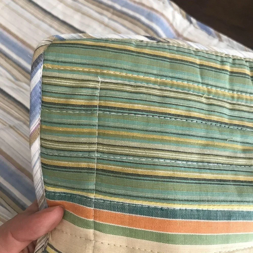Set of 2 Neutral Stripe Standard Pillow Shams‎