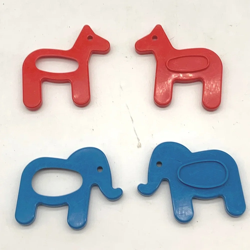 Vintage Tupperware TupperToys Animal Cookie Cutters Stencils Red Horse Elephant