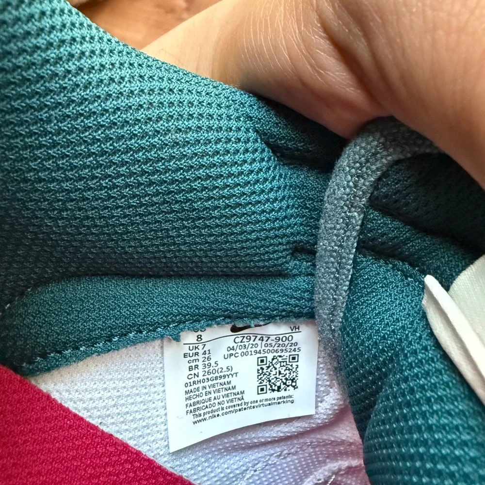 Nike lemon wash dunks Teal and Pink Shoe