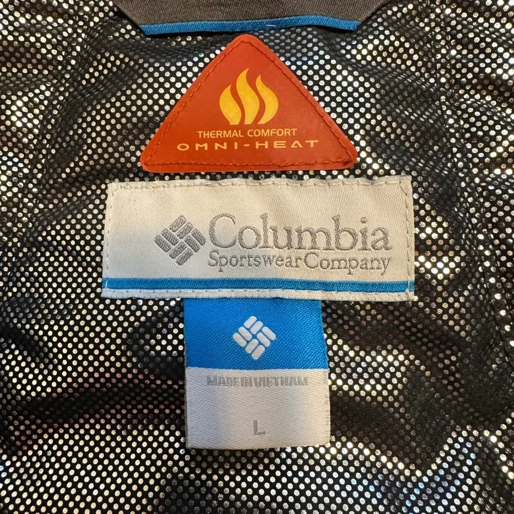 Columbia Fleece Jacket Womens L Teal Omni-Heat Zip‎ Outdoor Thermal Hybrid