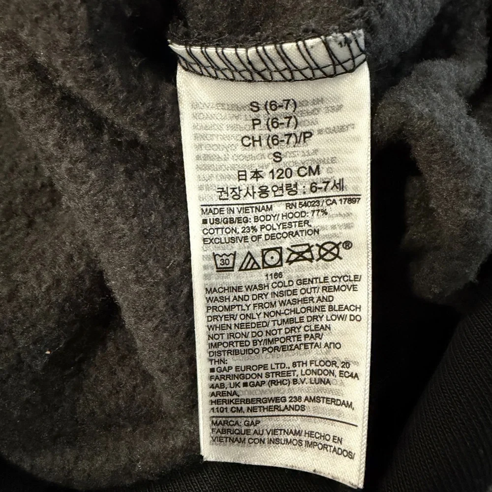 GAP Gray Houndstooth Hooded Sweatshirt with DAP Harlem Embroidery. Gently Used