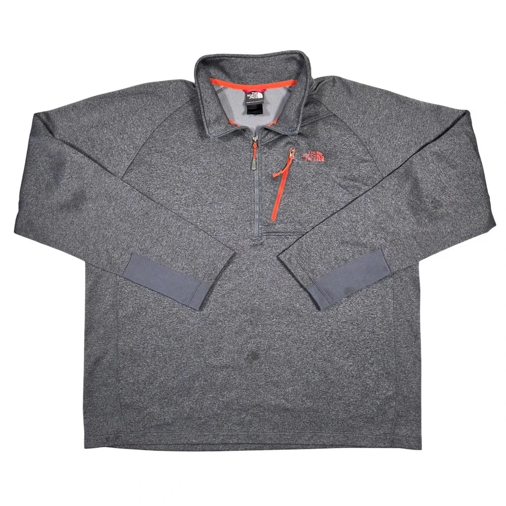 The North Face‎ Mens XXL Quarter Zip Pullover Heather Grey Outdoors Hiking Gorp