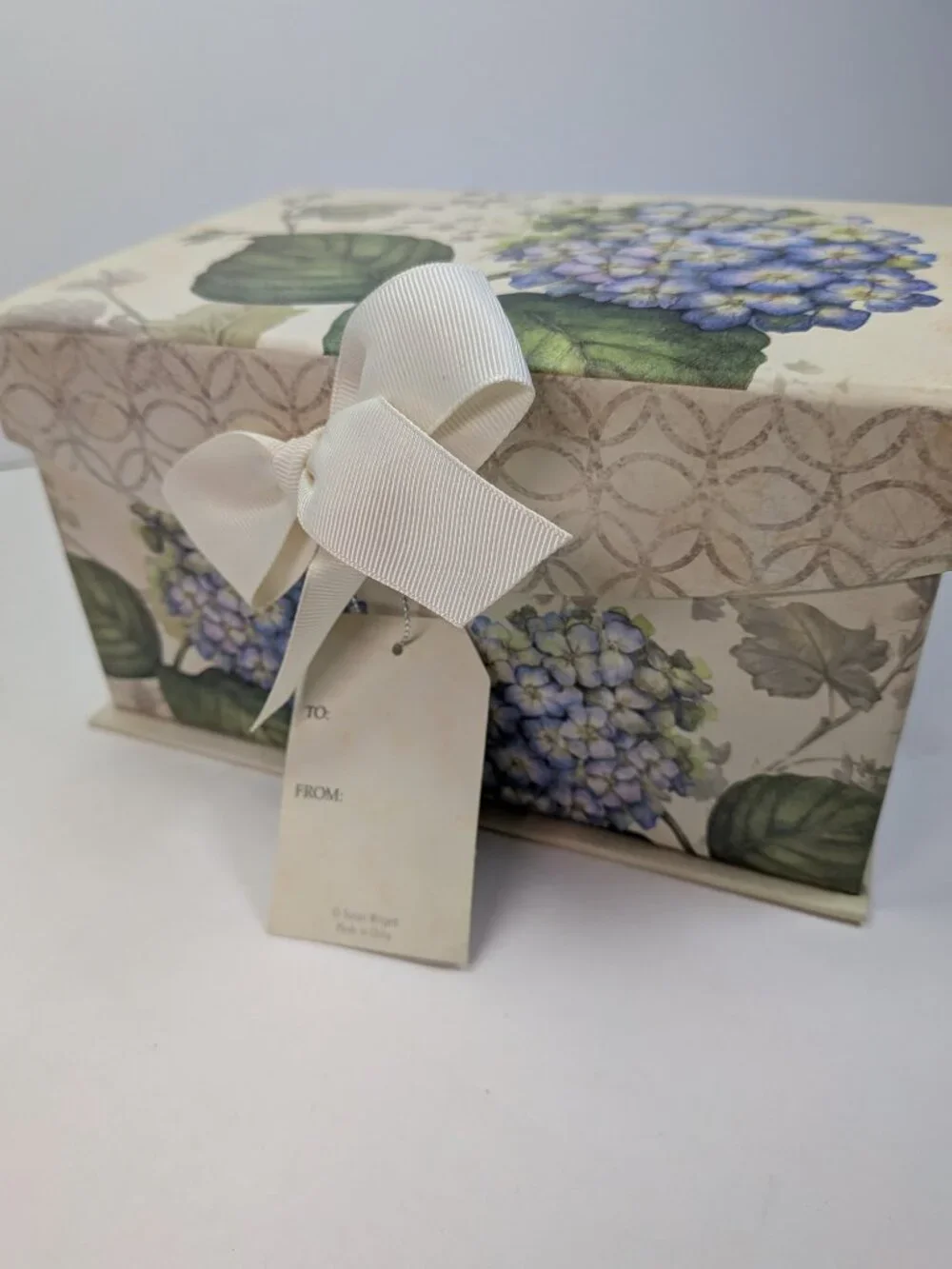 Susan Winget Botanical Gift Box Lot 3pc Lavender Book Hydrangea Peony