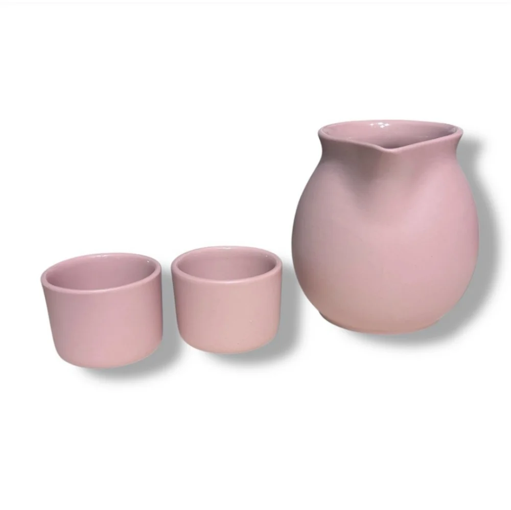 PIGEON FORGE POTTERY Pink Pitcher & Cup Set VINTAGE