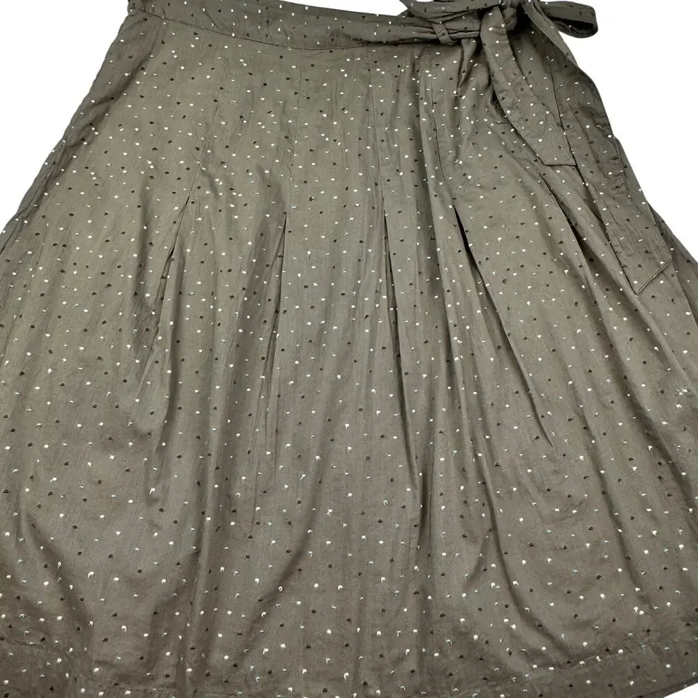 Boden 100% Cotton Embroidered Dot Full Circle Skirt Women's Size 16R