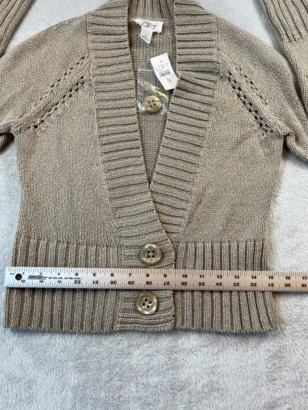 Ann Taylor LOFT sz S Long Sleeve Sweater Coastal Cabincore V-Neck Versatile NWT