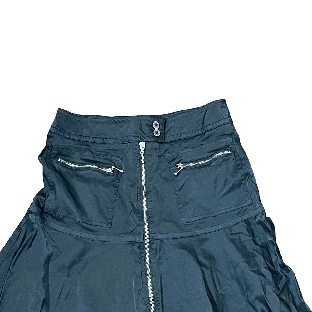 Kenar Punk Front Zip Pocket Mini Skirt Peplum‎ Stretch Fit & Flare Hem  8 Women