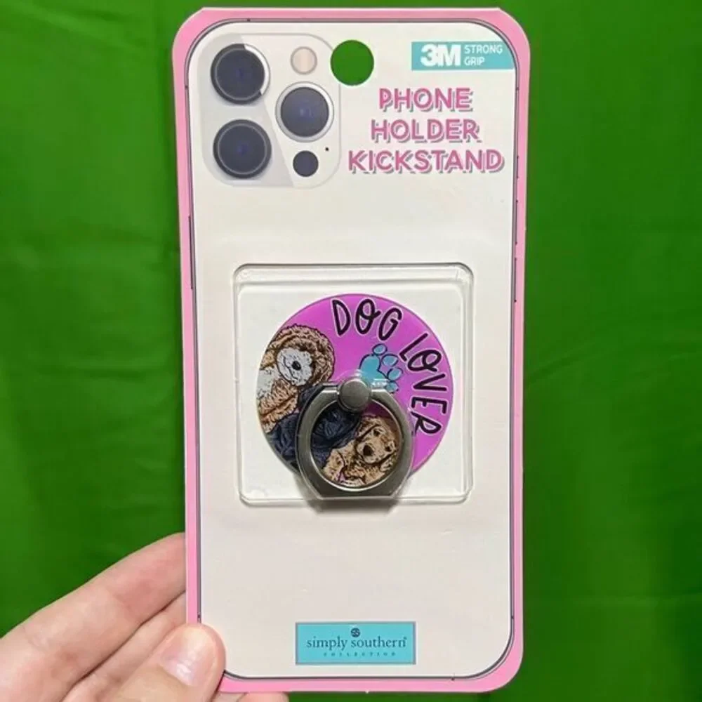 NWT Simply Southern Stick On Ring‎ Phone Holder Kickstand “Dog Lover”