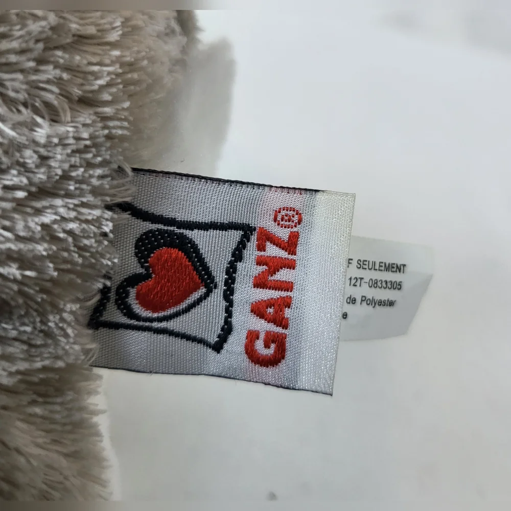 Ganz Webkinz White‎ Gray Schnauzer Dog Stuffed Plush Toy Collectible 10