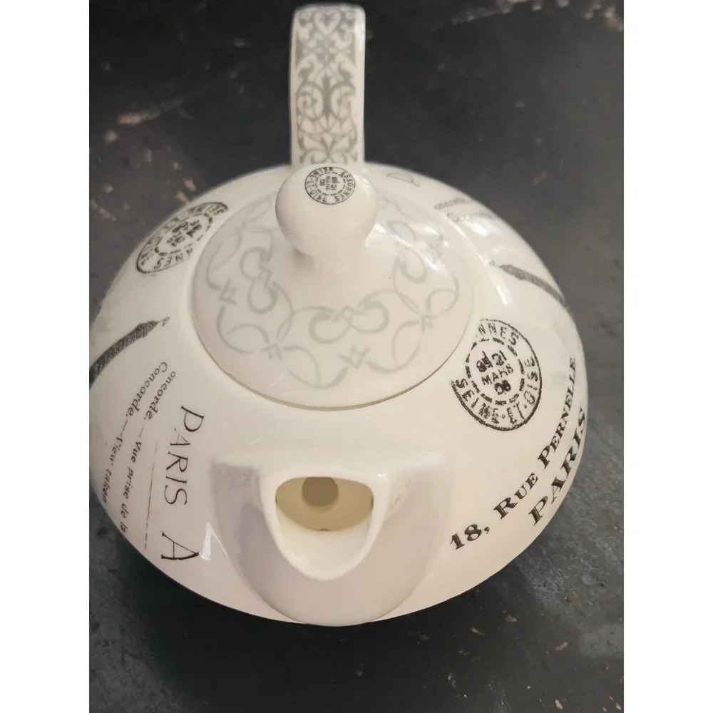 Paula Scaletta PPD Paris Postcard Bone China Teapot Eiffel Tower