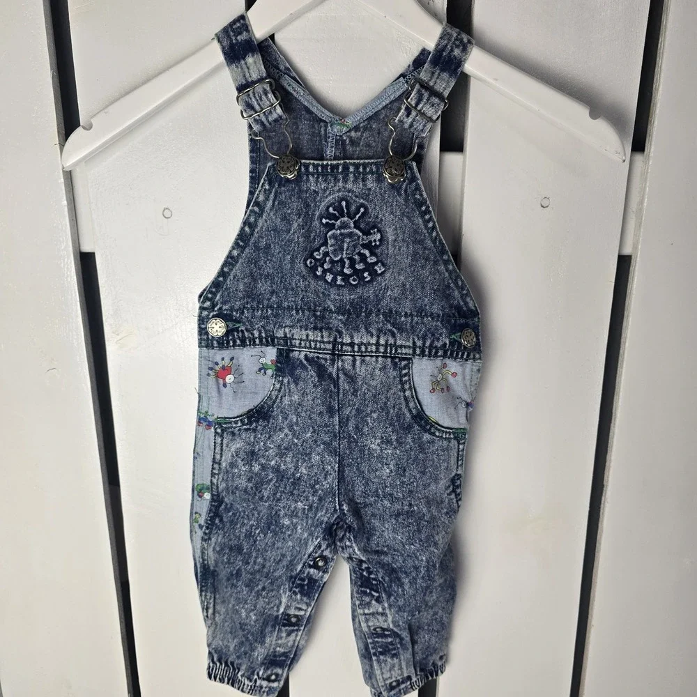 Vintage Osh'Kosh‎ Acid Wash Bug Overalls Unisex 6-9mo