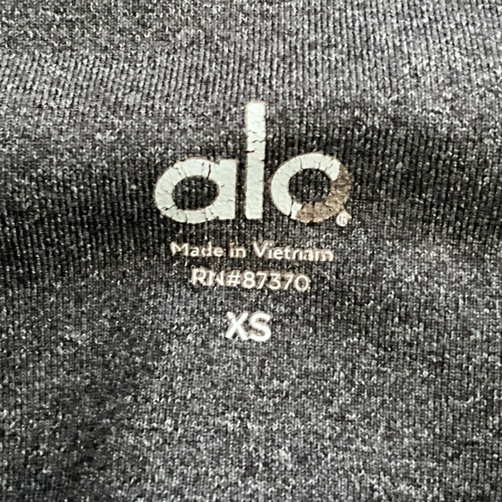 Alo Yoga Sheila‎ Alosoft Colorblock Leggings Gray Black Coral XS Athletic Gym