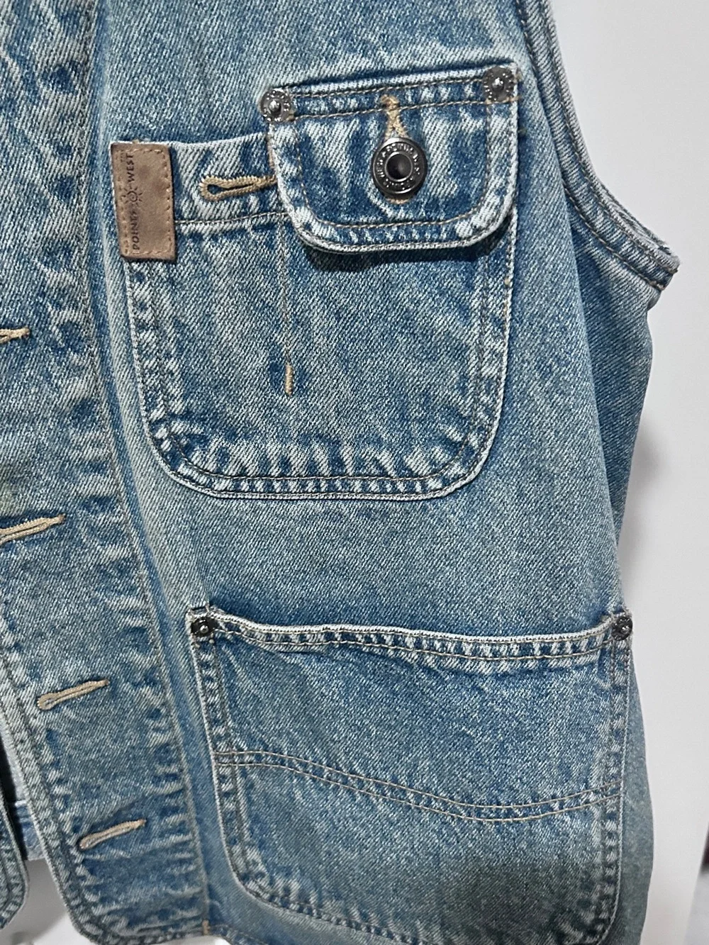 Point Zero stitching tab blue