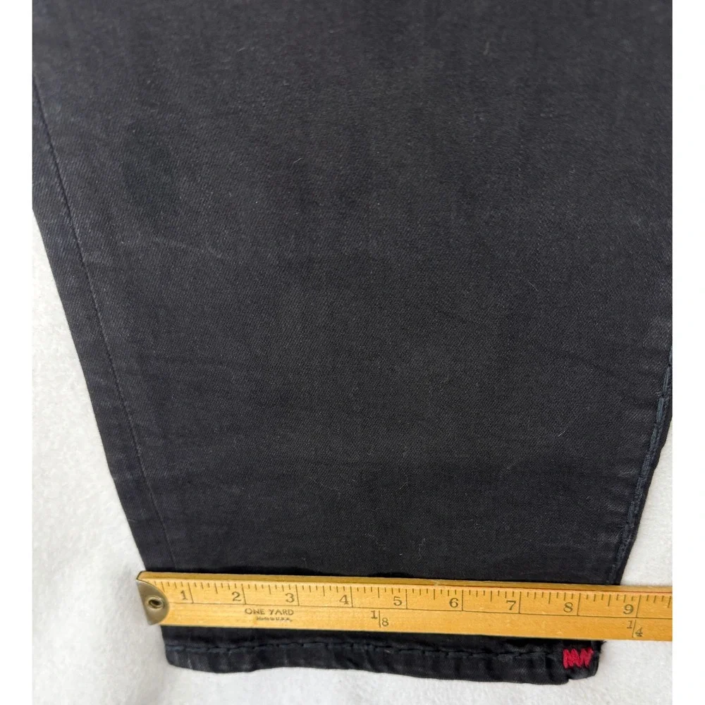 True Religion Ricky Relaxed Straight Jeans Mens 38 Black Red Contrast Stitching