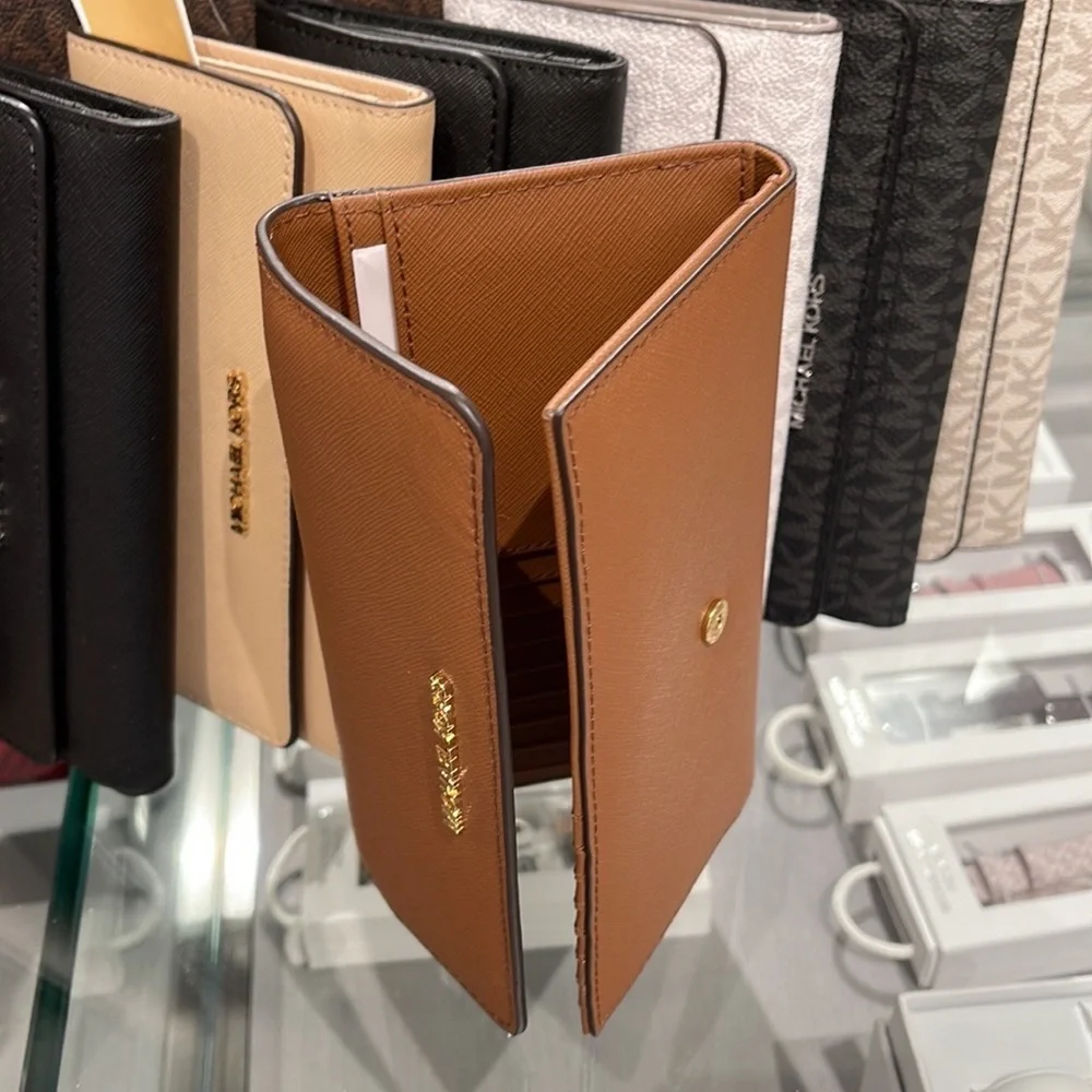 MICHAEL KORS JET SET TRAVEL LARGE TRIFOLD WALLET LUGGAGE COLOR