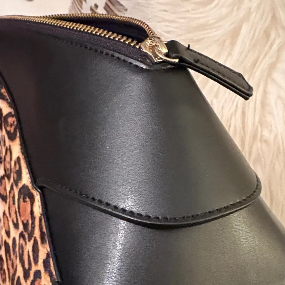 White House Black Market Leopard and Black Satchel