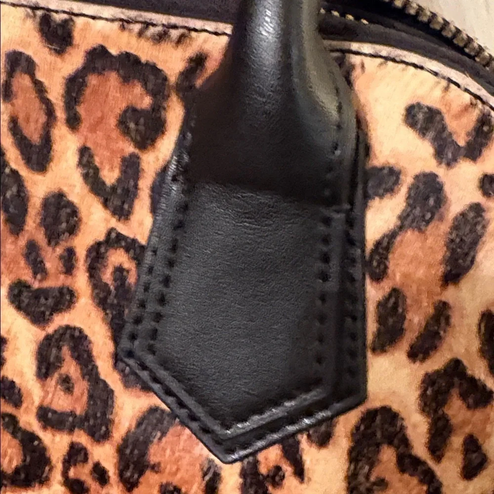 White House Black Market Leopard and Black Satchel