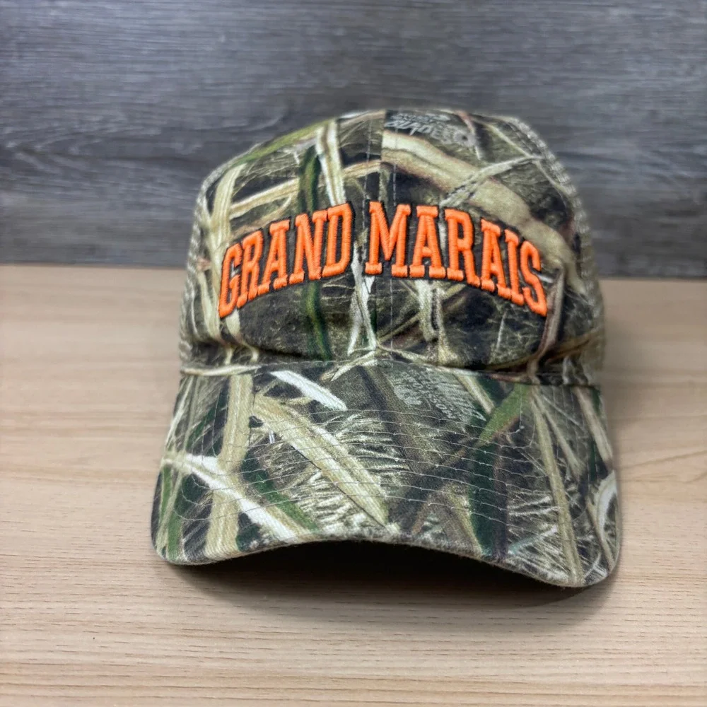 Grand‎ Marais Hat Cap Snapback Brown Camo North Shore Minnesota Outdoors