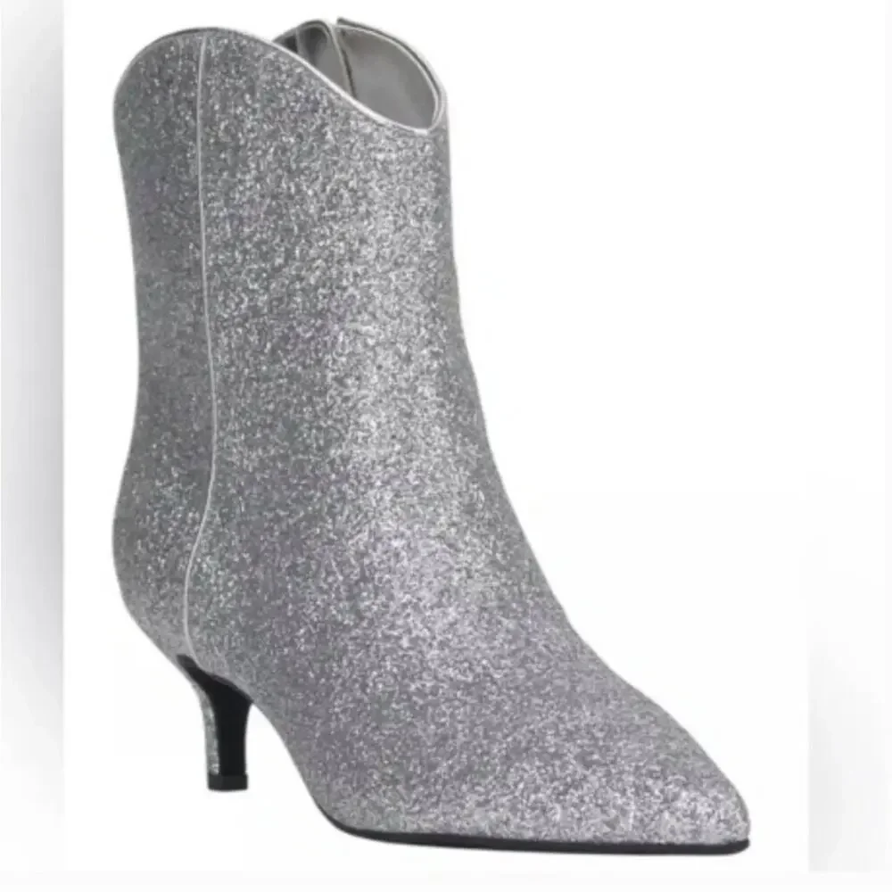 On 34th Aatira Tulip booties silver glitter - 5.5