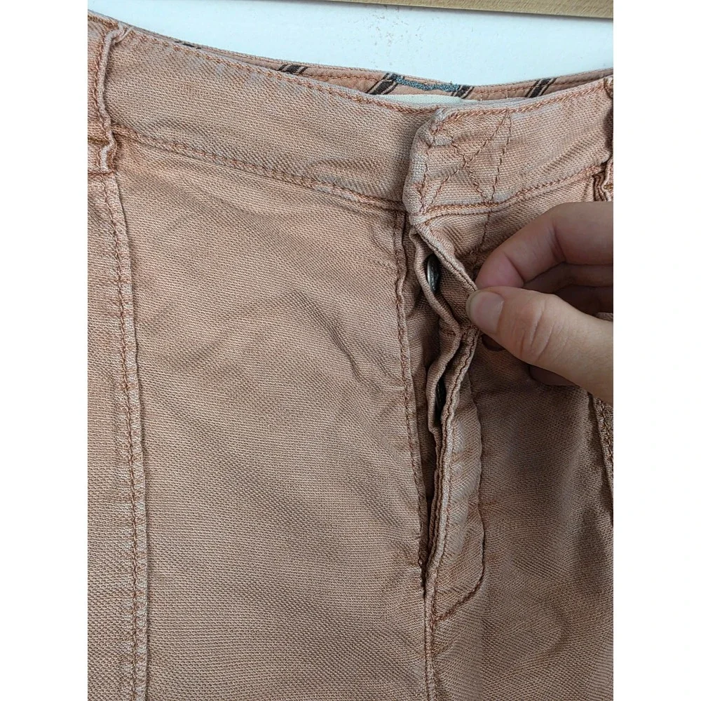 Hei Hei Dusty Pink Cargo Cropped‎ Pants Distressed Frayed Hem Size 32