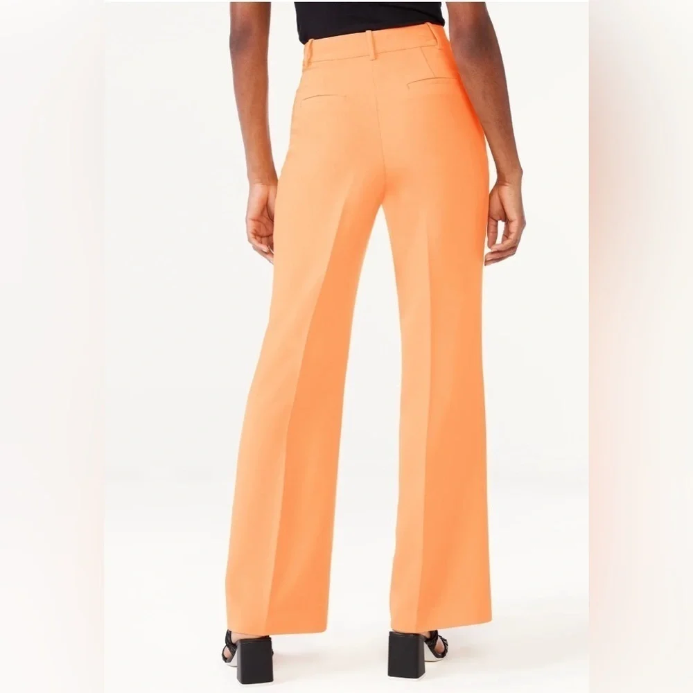 NWT Scoop Light Orange Wide Leg Women's Trousers with Pockets Size XL 16 18