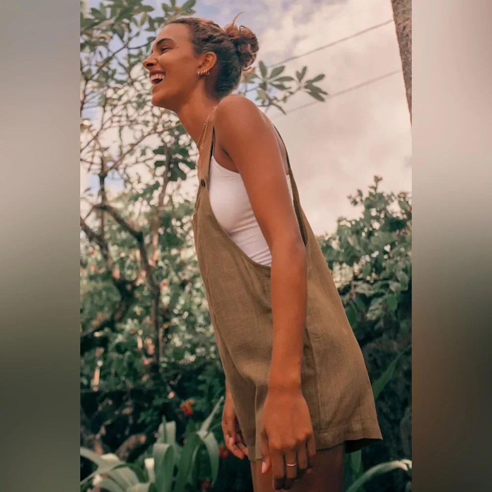 Lulus Up with the Sun Olive Green Short Overalls