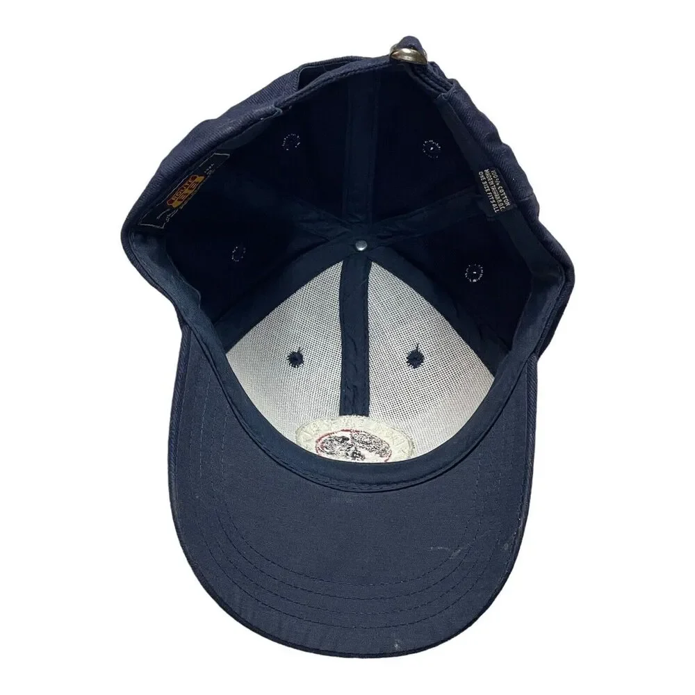 Embroidered Highway Route 66 Cap Blue Hat Adjustable Hook Loop Adults